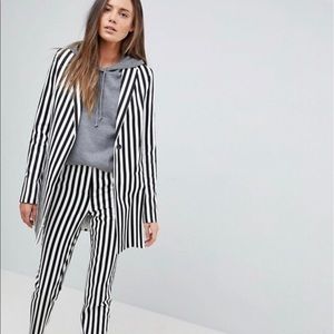 Black and white striped suit